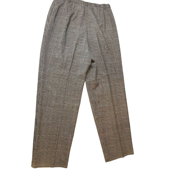 Bridgewater Women Dress Pants Plaid High Rise Pleated Straight Leg Gray Size 12P - Picture 2 of 10